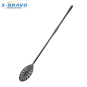 Pelle à <span class=keywords><strong>pizza</strong></span> professionnelle en métal surdimensionnée, longue et ronde, en aluminium, avec manche amovible et réglable - Product Image 1