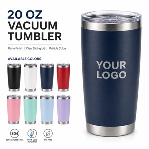 Custom Logo 20oz Vacuum Insulated Tumbler Stainless Steel Double Wall Travel Mug with Straw for <b>Hot</b> and Cold Beverages Daily - Product Image 1