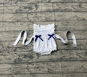 RTS Mono de burbuja para bebé niña con estampado de conejo de Pascua, de algodón y elastano, con volantes, informal, para recién nacido, con cremallera oculta, al por mayor - Product Image 3