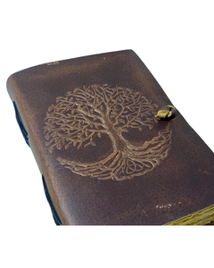 Carnet en cuir Arbre de Vie fait main, carnet vintage avec couverture gaufrée, pages vierges pour écrire, dessiner, esquisser et prendre des notes - Product Image 4