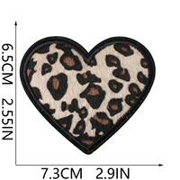Patch Bordir Motif Leopard Buatan Tangan dari Kain Felt Nonwoven Bentuk Hati Persegi Panjang untuk Tas, Pakaian, dan Topi (Grosir)