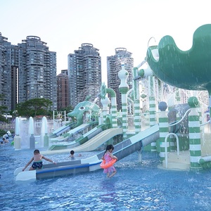 Diseño de tobogán acuático de fibra de vidrio para interiores comerciales, equipo de almohadilla para salpicaduras para niños para piscina Aqua <span class=keywords><strong>Park</strong></span> - Product Image 1