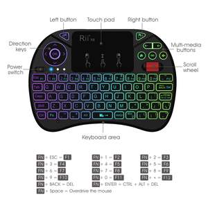 Rii X8 Wireless Mini <b>Keyboard</b> With Touchpad Mouse Combo RGB Backlit 2.4GHz For TV Smart Box Laptop French Layout - Product Image 6