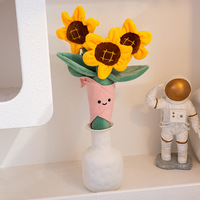 Plantes en coton réalistes, bouquet de fleurs artificielles, cadeau de la Saint-Valentin pour filles, figurine en peluche