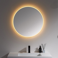 Miroir intelligent moderne de 4mm 5mm pour salle de bain, miroir de salle de bain à écran tactile LED mural avec lumière pour salle de bain, vanité ronde décorative, miroir de salon