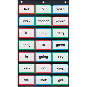 Pocket Chart 17x33 Inch Black <b>Plastic</b> Durable Classroom Flip Chart for Sentence <b>Strips</b> Educational Tool - Product Image 1