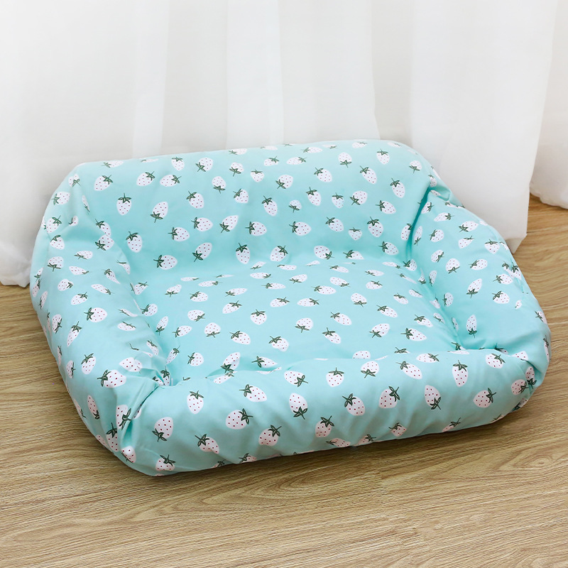 Funda para cama de perro - Crema de Fresa - Azul (Todas las Estaciones)