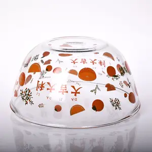 Professional Manufacture catering modern kitchen reusable fruit transparent glass salad bowl set