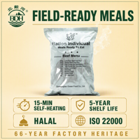 Riz aux légumes et au bœuf 908g Marque BDH Rations alimentaires d'urgence MRE Repas Durée de conservation de 5 ans Alimentation de survie pour le camping et les catastrophes
