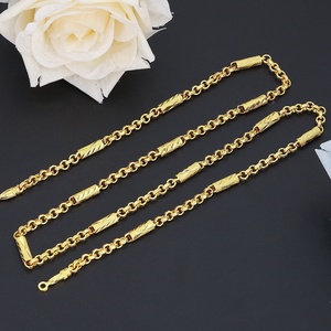 JXX Cadena de Joyería Personalizada de 3-5 mm, Chapada en Oro de 14k y 24k, Estilo Cubano, para Hombre, Collar de Latón Estilo Miami - Product Image 1