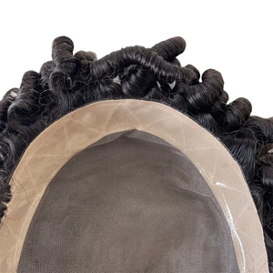 วิกผมยาว16นิ้วผมหยิกเป็นลอนสำหรับผู้ชายอินเดียผมปลอมฝอยจากธรรมชา<span class=keywords><strong>ต</strong></span>ิสำหรับผู้ชายวิกผมแบบโมโนขนาด15มม. - Product Image 2