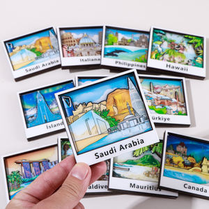 カスタマイズプロモーションフィリピンモルディブSiciliaバハマ観光冷蔵庫マグネット世界都市ウッド冷蔵庫マグネットお土産用 - Product Image 2