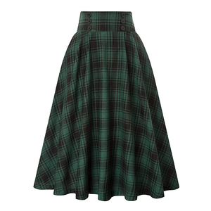 Jupes évasées rétro en tricot pour femmes, style vintage, à taille haute, respirantes, sexy, à imprimé écossais, style <span class=keywords><strong>trompette</strong></span>/sirène, sur mesure OEM - Product Image 4