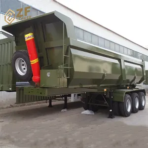 Tùy Chỉnh 3 Trục 12 Bánh Xe Thủy Lực Nâng Dump Tipper Bán Trailer