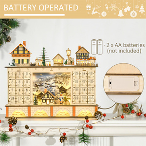 Calendario de Adviento de Luces Navideñas de Madera con Cuenta Regresiva de 24 Días, Decoración Navideña con Luces Decorativas a Pilas, Marca DB - Product Image 6