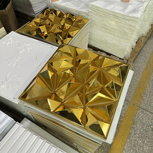 Papier peint décoratif brillant 3D effet miroir, panneau mural 3D en PVC pour <span class=keywords><strong>intérieur</strong></span> - Product Image 3