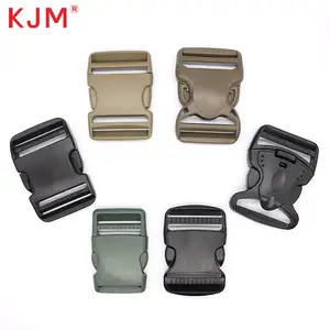 Custom Logo Pom Recycled Black Plastic 50mm Heavy Duty Webbing Molle Tactical Buckles For Tactical Backpack Plate Carrier