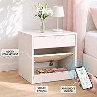 Table de Chevet Intelligente Multifonctionnelle en Gros avec Compartiment Caché, Contrôle par Application, Coffre-Fort Secret et Rangement Sécurisé pour Meubles de Chambre