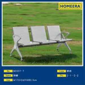 Panca da Esterno in Alluminio a 3 Posti, Design Moderno e Minimalista, Resistente, Colore Argento - Product Image 3