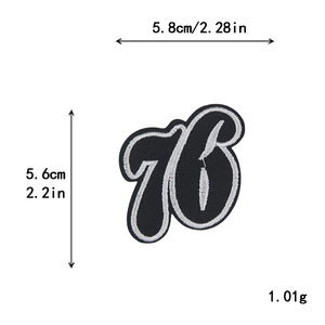 库存黑白刺绣铁服装补丁摇滚风格朋克服装补丁 - Product Image 2