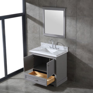 Bathroom Vanity with Carrara Marble Countertop &Soft-Close Doors Made in Vietnam Transitional Bathroom Vanity - Product Image 5