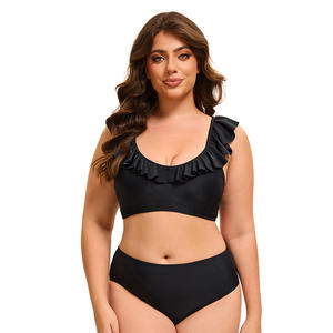 Bikini triangular sin espalda Sexy de estilo americano europeo de talla grande, transpirable y ecológico, traje de baño deportivo con patrón sólido - Product Image 6