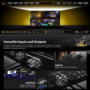 เครื่องสลับวิดีโอแบบพกพา AVMATRIX SHARK S6 PLUS ขนาด 17.3 นิ้ว 6 ช่องสัญญาณ SDI/HDMI พร้อ<span class=keywords><strong>ม</strong></span>ฟังก์ชันสตรี<span class=keywords><strong>ม</strong></span><span class=keywords><strong>ม</strong></span>ิ่งและบันทึก, <span class=keywords><strong>ม</strong></span>ิกเซอร์เสียง, ควบคุม PTZ - Product Image 3