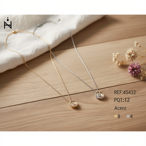 Collar con Colgante en Forma de B, Oro, Plata, Acero Inoxidable, Cadena de Serpiente Minimalista, Circonita Cúbica, Uso Diario, Unisex, Regalo - Product Image 3