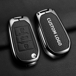 Étui de protection pour clé de voiture en alliage de zinc et cuir pour Citroën <span class=keywords><strong>C3</strong></span>-XR C4 <span class=keywords><strong>AIRCROSS</strong></span> C5 <span class=keywords><strong>AIRCROSS</strong></span> Elysee, accessoires de protection pour clé de voiture - Product Image 3