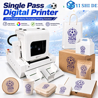 Printer kertas inkjet portabel satu arah baru, printer digital kotak pizza desktop untuk usaha kecil, printer digital gelas kertas