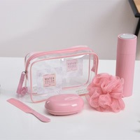Trousse de Toilette Portable en Plastique Durable, Sac Transparent en PVC avec Fermeture Éclair pour Rangement Domestique, Organisation et Voyages d'Affaires Transfrontaliers