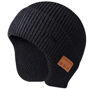 wholesale Custom High Quality Unisex Acrylic Winter Music Sports Beanies Hats Men Women Headlamp Bluetooth Beanie