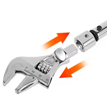 Clé dynamométrique réglable en acier inoxydable 5-35 Nm (métrique/im impérial) à embout ouvert de 1/2 pouce avec tête de cliquet à mâchoires interchangeables - Product Image 4