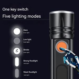 WOSEN Lampe de poche d'extérieur USB rechargeable en plastique ABS pour le camping Lampe torche LED de travail - Product Image 5