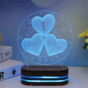 Hände Herz Thema 3D Lampe LED Nachtlicht 7 Farbwechsel Touch Mood Lamp Weihnachts geschenk