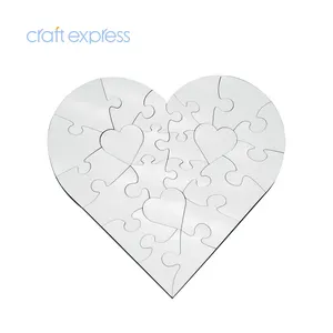 Craft Express Bán Buôn Tùy Chỉnh 23 Cái Thăng Hoa Blanks Hình Trái Tim MDF Thăng Hoa Trống Giấy Jigsaw Puzzle