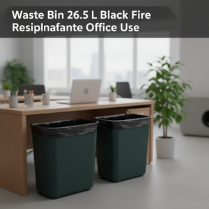 Cestino per Rifiuti 26,5 L Nero Resistente al Fuoco per Uso Ufficio - Product Image 3