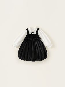 Traje de primavera y otoño para niñas, Vestido de manga larga, falda con lazo para niños, 2 piezas, ropa de moda para bebés y niños - Product Image 5