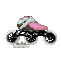 Patins à roulettes à roulettes lumineuses en gros d'usine, chaussures de patinage de vitesse en ligne, coque en fibre de carbone, roulements ABEC-7, vente chaude
