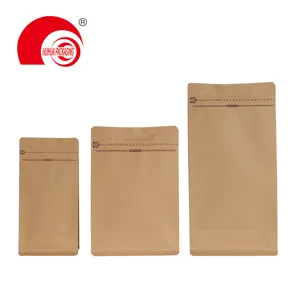 HUIHUA Coffee Packaging Kraft Paper Bag 100g 250g 1LBS 2LBS Coffee Bean Pouch In Stock Generic Craft Bolsa De Papel