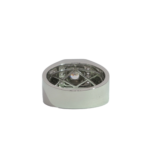 <b>18K</b> White <b>Gold</b> <b>Men's</b> <b>Ring</b> Prong Set Cultivated Diamond Empty Center Modern Masculine Luxury NGTC Certified Wedding Band Gift - Product Image 4