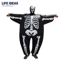 Disfraz inflable divertido para fiesta de Halloween, decoración de Calavera, disfraz de esqueleto inflable para adulto