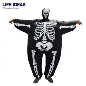 Inflatable Skeleton Costume для Adult, Halloween Party, Funny Fat Costume, Skull Decoration