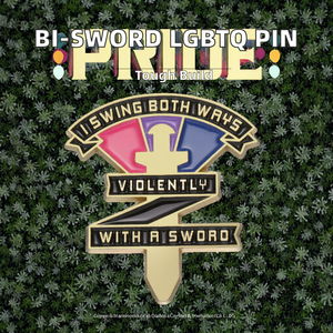 Pin de Esmalte Metálico LGBTQ 'I Swing Both Ways' (Me Gusta Ambos Sexos), Broche de Espada Violenta, Insignia de Orgullo Bi, Decoración para Mochila, Joyería, Regalo - Product Image 2
