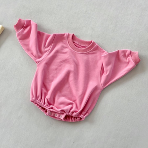 Customized Organic Bamboo Baby Girls Boys Sweatshirt Romper <strong>Children</strong> Breathable Solid Fleeces Bodysuit Pajama Newborn <strong>Onesie</strong> - Product Image 2