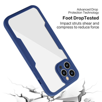 Coque de téléphone hybride TPU PC transparente à protection intégrale double face 360° pour iPhone 12 13, vente en gros