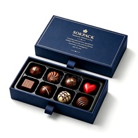 Boîte d'emballage en carton rigide de luxe avec logo personnalisé pour chocolats, 8 pièces, tiroir à bonbons, boîte cadeau premium pour aliments pour bébés et bonbons