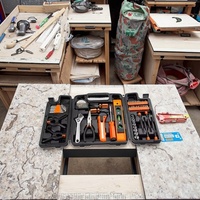 Jeu de clés à douille CR-V 53 pièces, cliquet 1/4 pouce, kit d'outils mécaniques, outils de réparation automobile, avec coffret de rangement, vente en gros OEM
