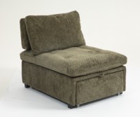 Ensemble de canapé-lit Chesterfield moderne vert en bouclette, design multifonctionnel, coussins ergonomiques, pieds en acier, atelier, école