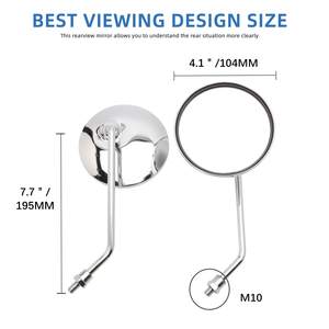 Rétroviseurs latéraux universels chromés pour moto, 7/8 pouces, 10MM, 8MM - Product Image 4